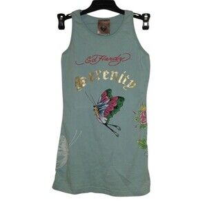 Ed Hardy Kids Longline Tank Top Size 8 "Serenity" Y2K Retro NEW with TAGS